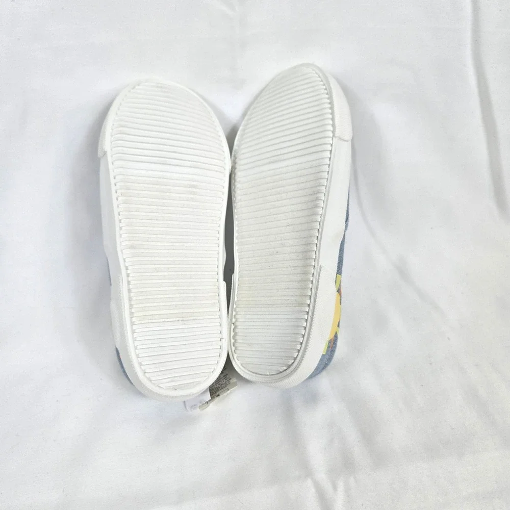Old Navy Girls‎ Blue Yellow Little Sunshine Slip On Casual Chambray Shoes 11 NEW